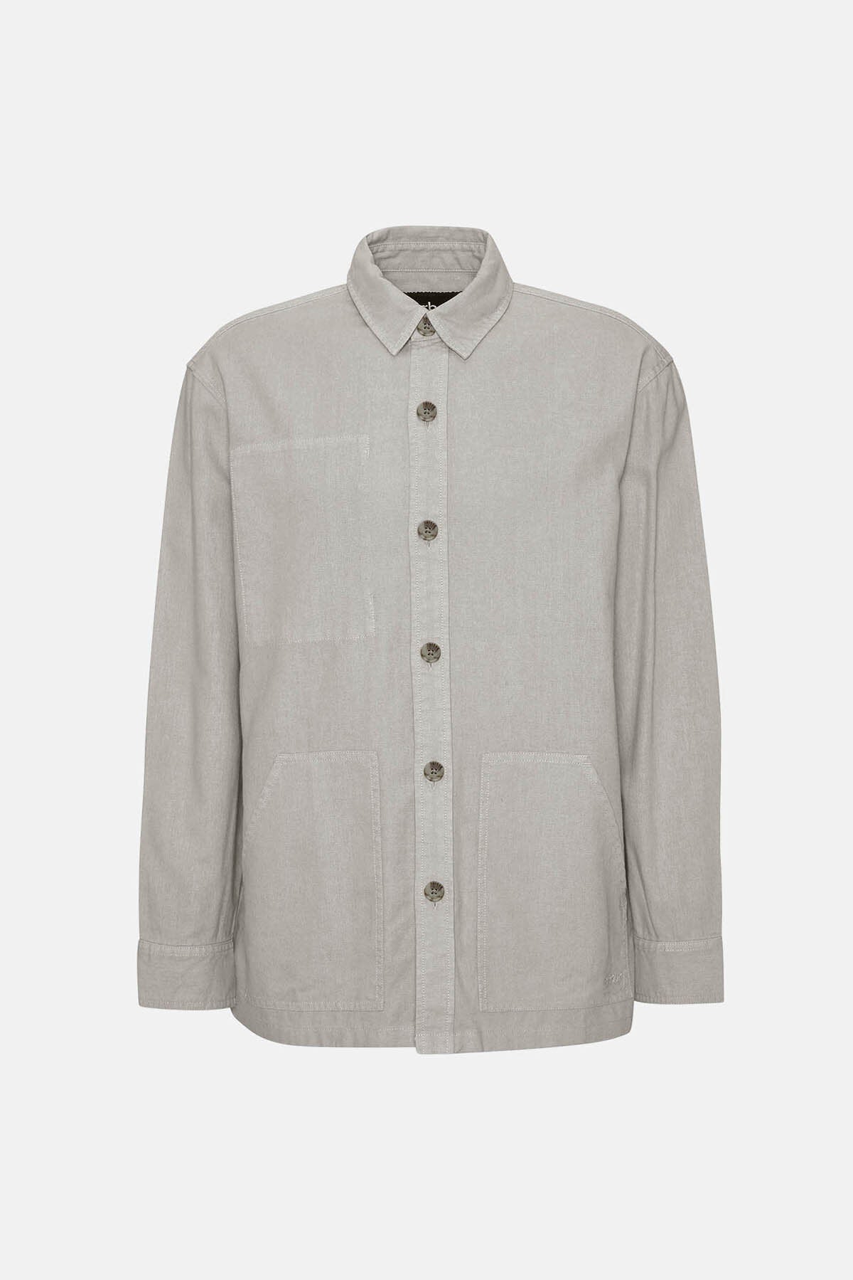 Natural Linen-Blend Overshirt
