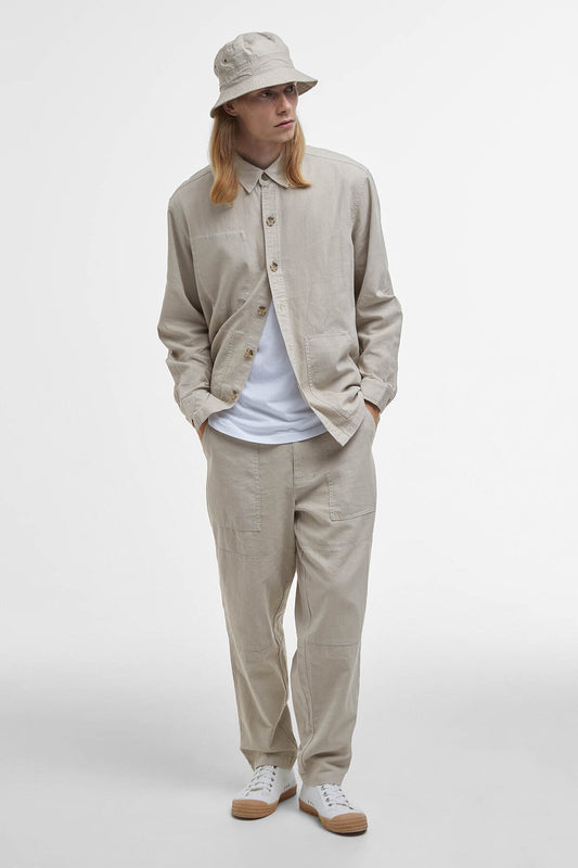 Natural Linen-Blend Overshirt