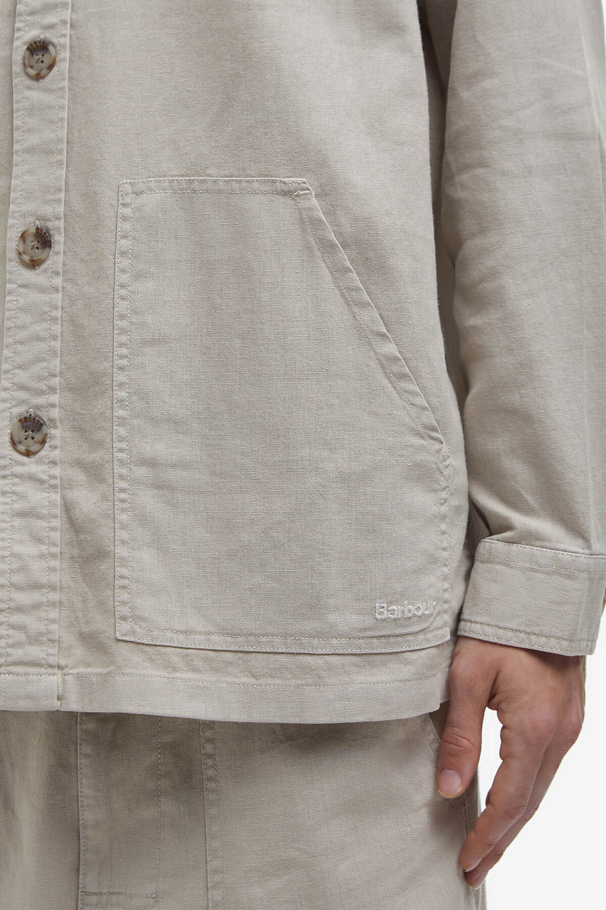 Natural Linen-Blend Overshirt